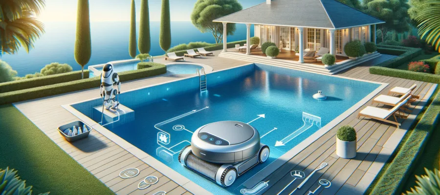 Bedienungsanleitung fuer Poolroboter: Installation, Start und sichere Handhabung