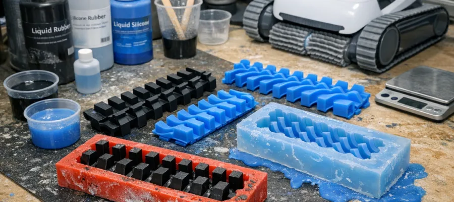 Gummi- und Silikonbuersten fuer Poolroboter selbst formen