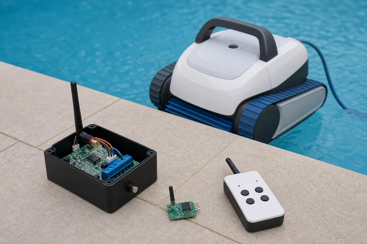 Einfache Fernsteuerung per Funkmodul fuer Poolroboter bauen