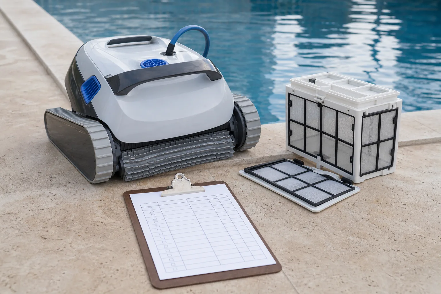 Poolroboter Wartungsplan: Wochen- und Monats-Checkliste