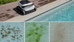 Poolroboter fuer verschiedene Verschmutzungsarten einstellen: Blaetter, Algen und Sand